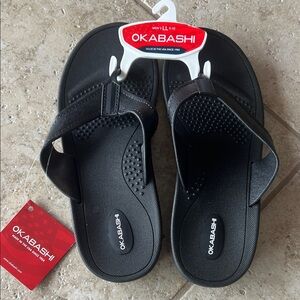 Okabashi Classic Black Flip Flops - Mariner - LL 9-10 - NWT